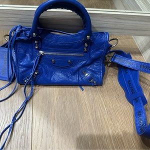 Balenciaga Cobalt Blue Mini City Bag